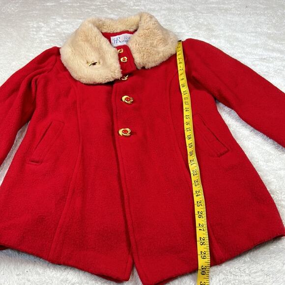 HR Ruanhong kawaii red faux fur collar coat, size 160/84a m or - Picture 5 of 11